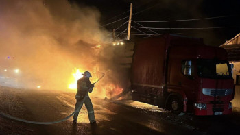 Фотография к новости: Қызылорда облысында жүк автокөлігі өртенді