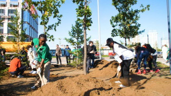 Фотография к новости: Таза Қазақстан: Көшпенділер ойындарының қатысушылары ағаш отырғызды