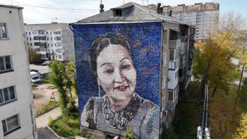 Фотография к новости: Елордада Күләш Байсейітованың құрметіне мурал пайда болды