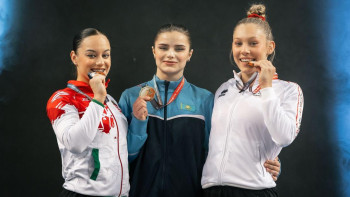 Фотография к новости: Еліміздің гимнасттары Әлем кубогында жеңімпаз атанды