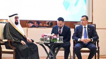 Фотография к новости: Сенат төрағасы Дүниежүзілік ислам лигасының өкілімен кездесті