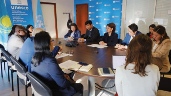 Фотография к новости: Аида Балаева ЮНЕСКО басшылығымен кездесті