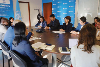 Фотография к новости: Аида Балаева ЮНЕСКО басшылығымен кездесті