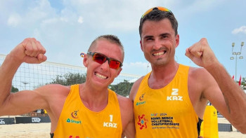 Фотография к новости: Қазақстандық жұп жағажай волейболынан Азия чемпионатының 1/4 финалына өтті