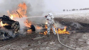 Фотография к новости: Ақтөбеде тікұшақ құлады