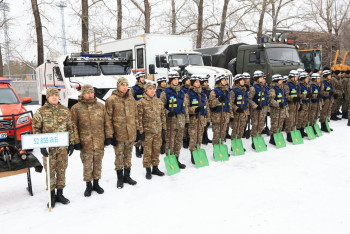 Фотография к новости: Құтқарушылардың қыс мезгіліне дайындығы тексерілді