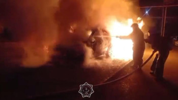 Фотография к новости: Шымкентте автокөлік өртенді