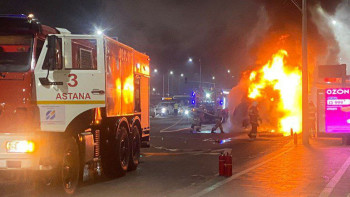 Фотография к новости: Елордада жолаушылар автобусы өртенді
