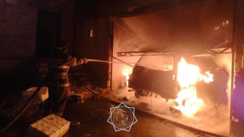 Фотография к новости: Алматы облысында автокөлік өртенді