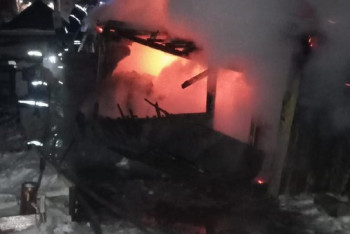 Фотография к новости: Көкшетауда шаруашылық құрылыс өртенді