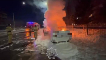 Фотография к новости: Елордада автокөлік өртенді