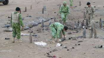 Фотография к новости: Бітімгерлік миссия кезеңінде әскери инженерлер 4,5 млн жарылғыш затты жойды