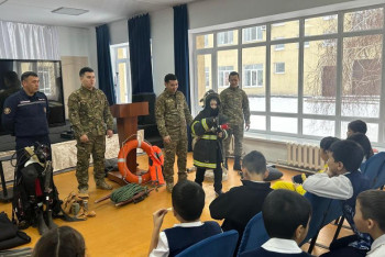 Фотография к новости: ТЖМ қызметкерлері балаларға ТЖ кезіндегі қауіпсіздік шаралары туралы айтты