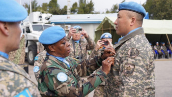 Фотография к новости: Голан жоталарындағы қазақстандық бітімгерлер марапатталды