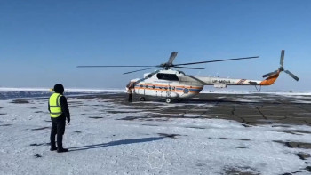 Фотография к новости: Жүкті әйел ТЖМ "Қазавиақұтқару" тікұшағымен шұғыл жеткізілді