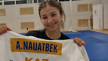 Фотография к новости: Пара дзюдошы Ақмарал Науатбек қуанышты жаңалығымен бөлісті