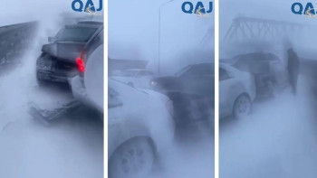 Фотография к новости: Астана-Қарағанды тас жолында 10 автокөлік соқтығысты