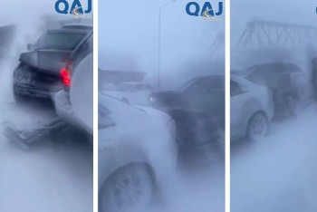 Фотография к новости: Астана-Қарағанды тас жолында 10 автокөлік соқтығысты