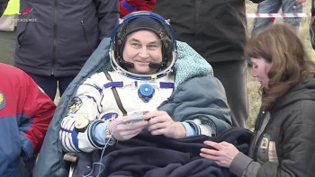 Фотография к новости: Ресей ғарышкерлері мен NASA астронавты Қазақстанға қонды