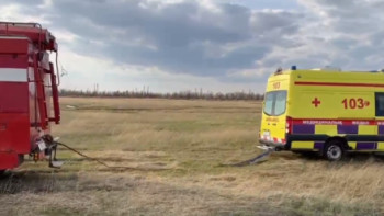 Фотография к новости: Қарағанды облысында жедел жәрдем көлігі балшыққа батып қалды