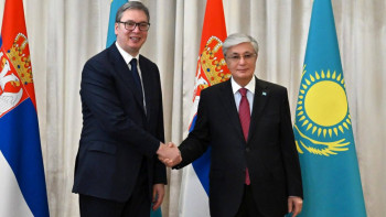 Фотография к новости: Тоқаев Сербия Президенті Александр Вучичпен келіссөз жүргізді