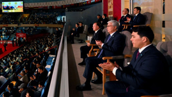 Фотография к новости: Қасым-Жомарт Тоқаев Qazaqstan Barysy Grand Slam турнирін тамашалады