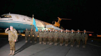 Фотография к новости: Мәскеудегі парадқа қатысқан 80 әскери қызметші елге оралды
