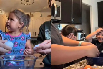 Фотография к новости: Қызының маңдайына жұмыртқа жарып, TikTok-қа салған әйел сотталды