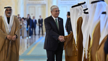 Фотография к новости: Ақордада Абу Дабидің Тақ мұрагерін салтанатты қарсы алды