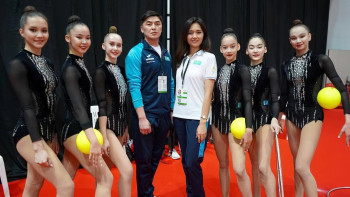 Фотография к новости: Көркем гимнастика: Қазақстан құрамасы тағы бір алтын медаль иеленді