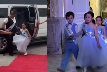 Hummer, файер-шоу, мантия: Ақтауда балабақша түлектерінің кеші нағыз шоуға айналды