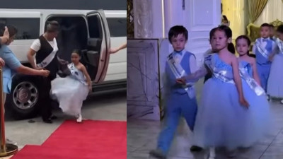 Hummer, файер-шоу, мантия: Ақтауда балабақша түлектерінің кеші нағыз шоуға айналды