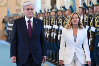 Фотография к новости: Ақордада Италия премьер-министрін салтанатты түрде қарсы алды