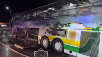 Фотография к новости: Жамбыл облысында жолаушылар автобусы отқа оранды