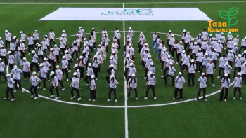 Фотография к новости: Қазақстан-Андорра футбол матчы кезінде ауқымды флешмоб өтті