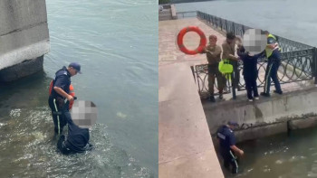 Фотография к новости: Өскеменде полицейлер қыз баланы құтқарып қалды