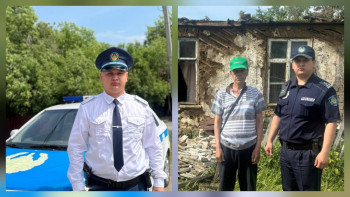 Фотография к новости: СҚО-да полиция инспекторы жанып жатқан үйден ер адамды алып шықты