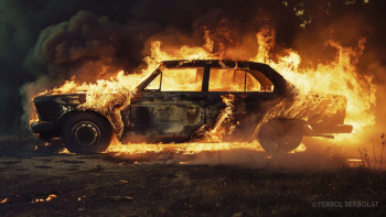 Фотография к новости: Ашуға булыққан ер адам әйелінің көлігін өртеп жіберді