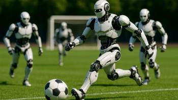 Фотография к новости: Роботтар футбол ойнап, көрермендерді тәнті етті