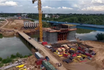 Фотография к новости: Ертіс арқылы өтетін көпірдің құрылысы қарқынды жалғасуда