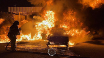 Фотография к новости: Жамбыл облысында жанармай құю бекетінде тұрған көлік түгі қалмай жанып кетті