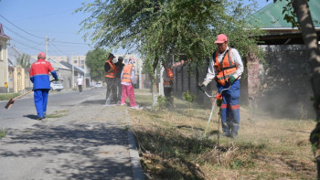 Фотография к новости: Тұрғындар мен жастар бірігіп, қала аумағын күл-қоқыстан тазартты