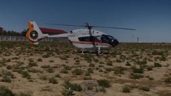 Фотография к новости: Қызылорда облысында ауыр науқас ауруханаға шұғыл түрде тікұшақпен жеткізілді