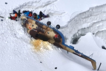 Фотография к новости: Альпинистерге көмекке бара жатқан тікұшақ апатқа ұшырады