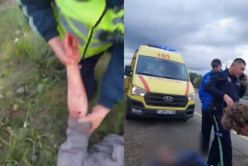 Фотография к новости: Қансырап жатқан жігітті құтқарған полицейлер көпшіліктің алғысына бөленді