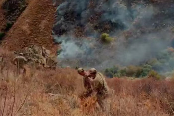 Фотография к новости: Үшқоңыр тауларындағы ірі табиғи өрт сөндірілді