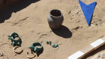 Фотография к новости: Түркістанда  су астынан ежелгі жәдігерлер табылды