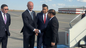 Фотография к новости: Астанаға Мьянма президентінің міндетін атқарушы Мин Аун Хлайн ресми сапармен келді