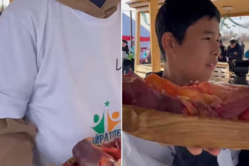 Фотография к новости: Жаңаарқада бір сәтте 500 табақ ет тартылып, рекорд тіркелді