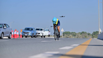 Фотография к новости: Қазақстандық велошабандоз Азиаданың алтынын жеңіп алды